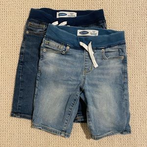 2 pairs of Old Navy Karate Slim jean shorts in size 6/7 - never worn